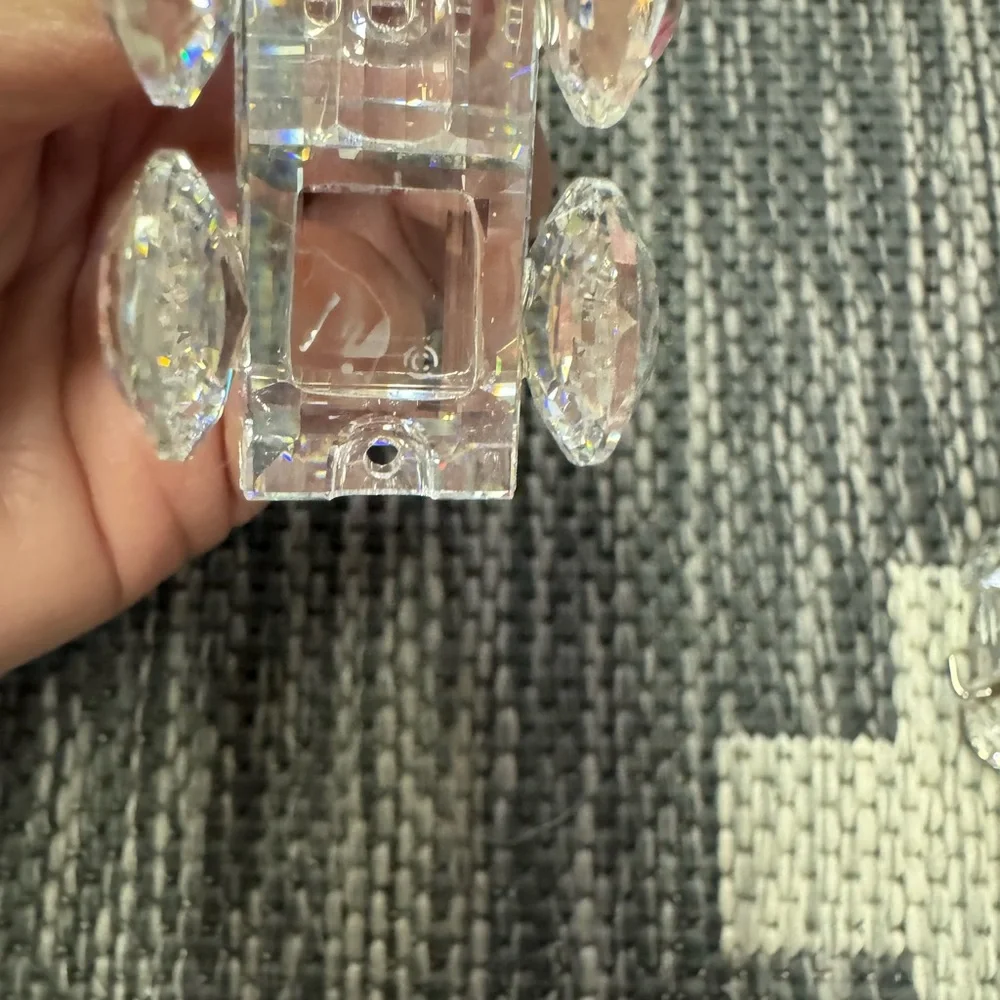 Rare (6) Piece Swarovski Crystal Train Set With Display Mirrored Tracks - Picture 4 of 9